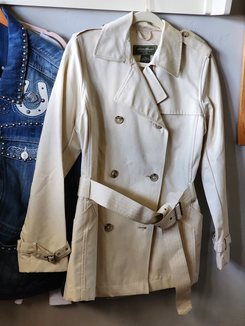 Eddie Bauer Women's Double-Breasted Trench Jacket Medium - Picture 6 of 8